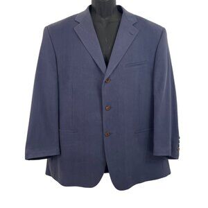 Joseph & Feiss Mens Vintage Blue Sport Coat Blazer 46S 100% Silk Classic Style